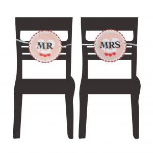 We Kiss Wedding Chair Signs - Customisable!