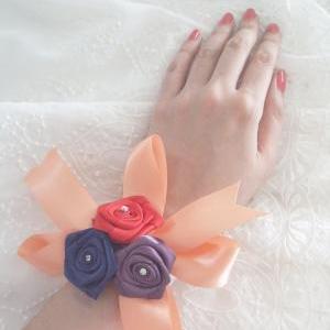 Handmade Radiant Wedding Corsage // Wrist Corsage